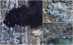 Noi imagini din satelit cu orașele ucrainene, distruse după bombardamentele rușilor. Mariupol, "redus la cenușă"
