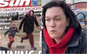 "Acum fugi, putem plânge după". Imaginea unei mame ucrainence care fuge cu fetiţa de mână a făcut înconjurul lumii