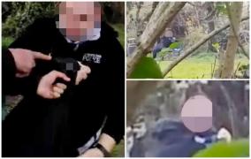Poliţistul a fost filmat pe ascuns, în parc