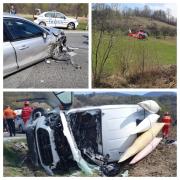 Accident grav în Caraş-Severin: două microbuze şi un autoturism s-au ciocnit. Planul roşu a fost activat