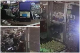 Hoţul, intrare spectaculoasă în benzinărie