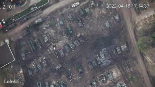 "Cimitir de tancuri" descoperit din dronele ucrainene pe teritoriul Rusiei