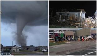 O tornadă a făcut prăpăd în SUA. Maşinile şi acoperişurile clădirilor, măturate de vânt