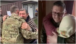 Cum a fost întâmpinat un soldat ucrainean după eliberarea comunei Nova Basan. Mama sa nu și-a putut stăpâni lacrimile