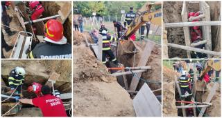 Un bărbat din Satu Mare, îngropat de viu sub un mal de pământ, la patru metri adâncime.