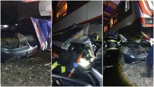 Accident feroviar în Satu Mare. Maşină prinsă sub tren, mai 2022