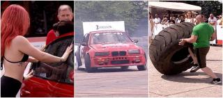 Viteză, drifturi şi maşini tunate la Romexpo. Tinere în costume de baie au pregătit bolizii pentru curse