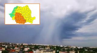 Capitala și 15 județe, sub cod portocaliu de ploi, grindină și vijelii până la noapte. ANM a actualizat alerta de vreme severă