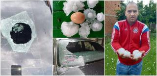 Maşini ciuruite și case distruse de grindină cât oul de găină. Bucăţi uriaşe de gheaţă au făcut prăpăd în Bulgaria