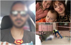 "Durerea e fără margini şi nu se poate descrie în cuvinte!" Alex, tatăl celor doi copii morţi alături de mama lor, în stare de şoc. Bărbatul este consolat de apropiaţi