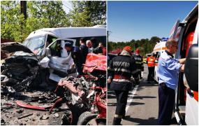 Şase persoane au fost rănite, după coliziunea dintre un microbuz și o mașină, în Iaşi