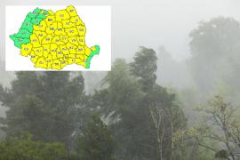 Alertă meteo de vreme severă în România. Aproape toată țara, sub cod galben de ploi torențiale, grindină și vijeli