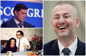 Oligarhii ruşi Alexey Mordashov (stânga sus) Alisher Usmanov (stânga jos) şi Andrey Melnichenko (dreapta)