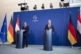 Președintele Egiptului și cancelarul Germaniei.