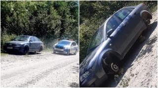 O femeie din Bistriţa-Năsăud s-a trezit că hoţii i-au furat roţile de la maşină