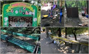 Parcul Cişmigiu din Bucureşti a ajuns să fie îngropat sub mizerie şi excremente de porumbei