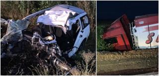 Cinci morți, între care 3 copii, după un accident cumplit în Teleorman. Mașina în care se aflau s-a ciocnit frontal cu un TIR