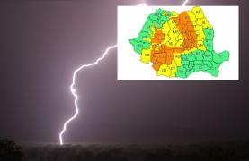 Cod portocaliu şi cod galben de ploi şi vijelii. Începutul săptămânii vine cu un nou val de caniculă