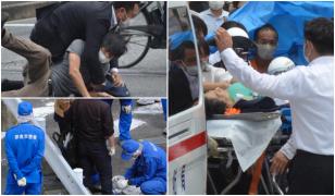 Momentul în care Shinzo Abe a fost împușcat de două ori, în timpul unui discurs electoral