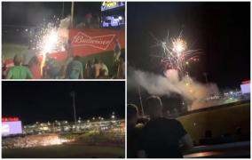 Artificii lansate spre mulţime, la final de meci