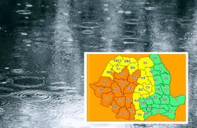 Cod portocaliu și galben de ploi și vijelii, prelungit până vineri seară