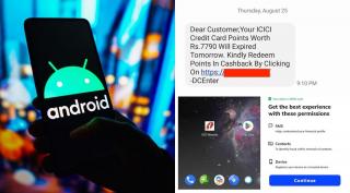 Virusul afișează un mesaj text care le spune țintelor că au câștigat puncte prin cardul de credit