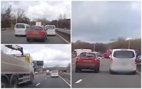 Slalom printre maşini, cu 112 km/h, ca să ia o bere de la alt şofer