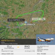 Un avion pe ruta Cluj Napoca-Rodos a revenit pe aeroport după doar 19 minute de la decolare, din cauza unei probleme tehnice