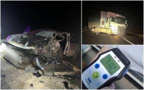 "Îmi pare rău de copilul nevinovat". O mamă s-a urcat beată la volan, cu fiica de 12 ani alături. Femeia s-a înfipt cu mașina într-un TIR, pe un drum din Moldova