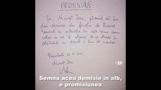 demisie în alb scrisă de Nicușor Dan