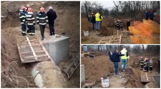 Doi muncitori din Gorj, prinși sub un mal de pământ în timp ce lucrau la rețeaua de apă
