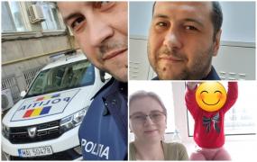 Erou de ziua lui! Fetiţă de un an şi trei luni, salvată de la moarte de un poliţist din Iaşi