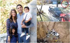 Tatăl a plonjat intenționat cu o Tesla de pe stânci