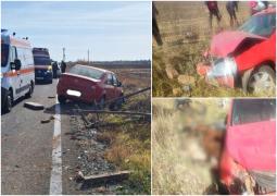 Doi copii răniţi, după ce un şofer de 83 de ani a acroşat din spate un căruţaş, în Buzău. Animalul a rămas blocat sub roţile maşinii
