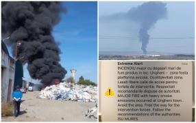 Incendiu puternic în Mureş