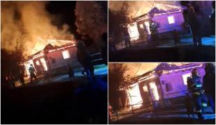Ars de viu în propia casă. Focul a cuprins locuința bărbatului din Maramureș din cauza coșului de fum care nu era curățaț