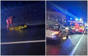 O șoferiță din Satu Mare a intrat în plin în doi pietoni care circulau neregulamentar