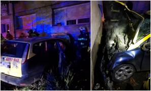 Tânăr de 28 de ani, mort după ce a furat un taxi şi s-a izbit puternic de un bloc. Accident groaznic în Satu Mare