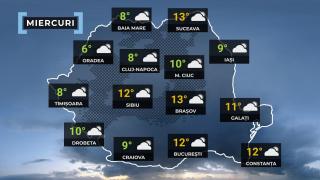 Vremea de mâine 20 decembrie. Va fi mai cald decât normalul perioadei. Maximele ajung și la 13 grade
