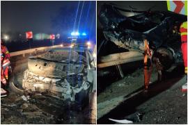 Accident grav cu 5 răniţi şi o persoană încarcerată, în Alba. Trei maşini implicate, una a fost aruncată peste parapet