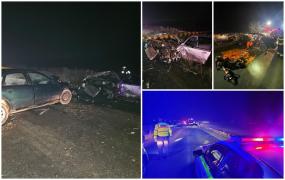 Un adolescent de 16 ani și un șofer au murit, după ce două mașini s-au izbit violent pe un drum în Brașov. Autoturismele s-au făcut praf
