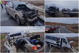 O şoferţă a băgat 4 oameni în spital după ce a intrat pe contrasens şi a izbit cu viteză un microbuz. Accident grav în Constanţa