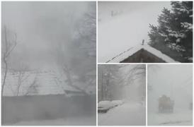 Furtuna Pia şi-a făcut simţită prezenţa în România. Ninge abundent în centrul ţării, cod portocaliu de viscol până luni