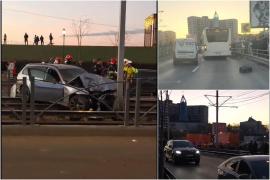 Linia de tramvai 41 din Capitală, blocată după ce un şofer a lovit un autobuz pe şine. S-a înfiinţat o linie de navetă între staţii