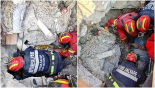 O nouă şansă la viaţă: Salvatorii români au scos un bărbat de sub dărâmături după 6 zile de chin. Intervenţia contracronometru a durat 12 ore