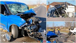 Microbuz românesc, accident mortal cu o dubă de la pompe funebre, pe un drum din Ungaria. Filmul tragediei din Bócsa este înfiorător