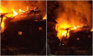 Casă mistuită de un incendiu teribil în Bistriţa Năsăud. Focul ar fi fost pus intenţionat