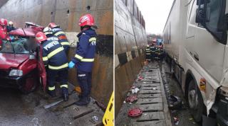 accident mașina TIR Caraș-Severin 25 februarie 2023