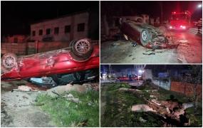 Doi tineri din Satu Mare, la un pas de moarte după ce s-au răsturnat cu maşina