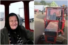 Tanti Miţa conduce tractorul cu o singură mână, la 76 de ani: "Nu renunţ, cât m-o ţine Dumnezeu"